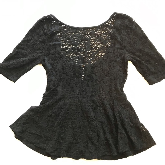 NWT Free People Lace Peplum Scoop Back Top - Picture 7 of 10